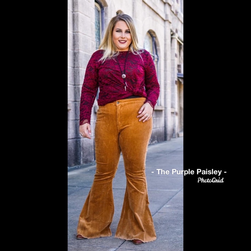 Camel Corduroy Flair Pants